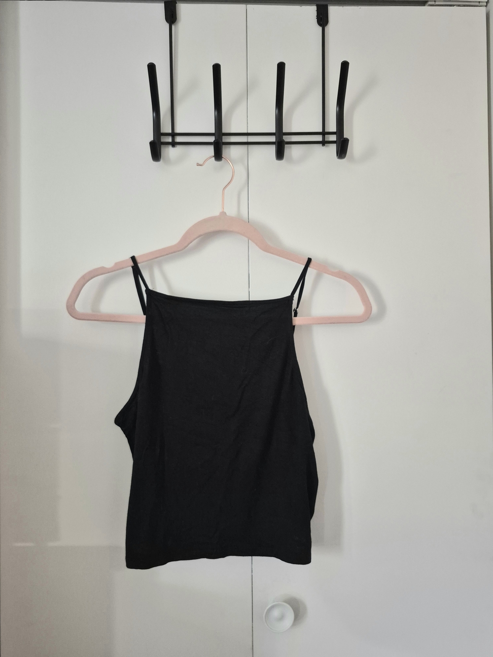 Essential Black High-Neck Camisole Tank